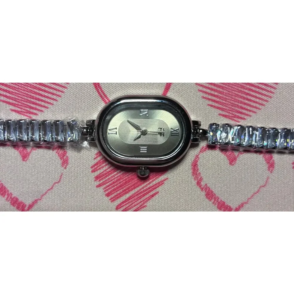 VILKFY Women’s Oval Green Dial Quartz Watch Crystal Bracelet Wrist Watch